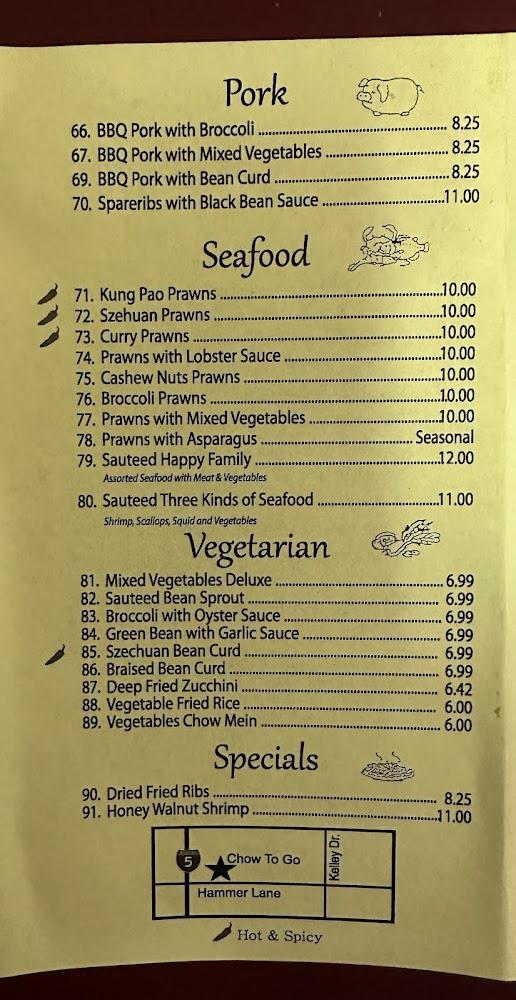 Chow To Go Chinese Restaurant Menu image 2